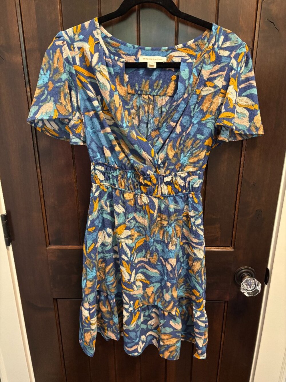 Monteau Los Angeles Faux-Wrap Floral Mini Dress – Size S